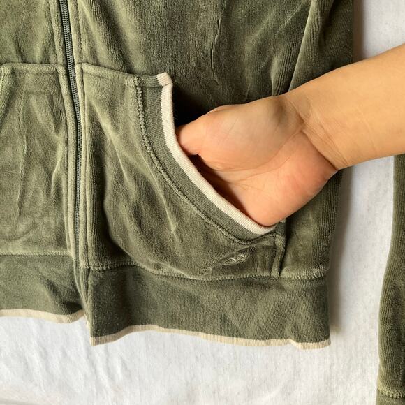 American Eagle Outfitters Women Long Sleeve Full Zip Velvet Jacket size M, Green - Picture 5 of 8